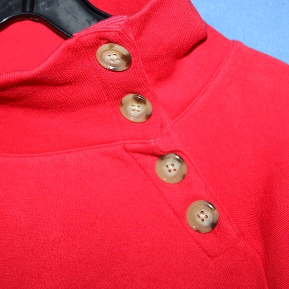 J.Crew Factory Red Mock Neck Pullover XL - Picture 3 of 5